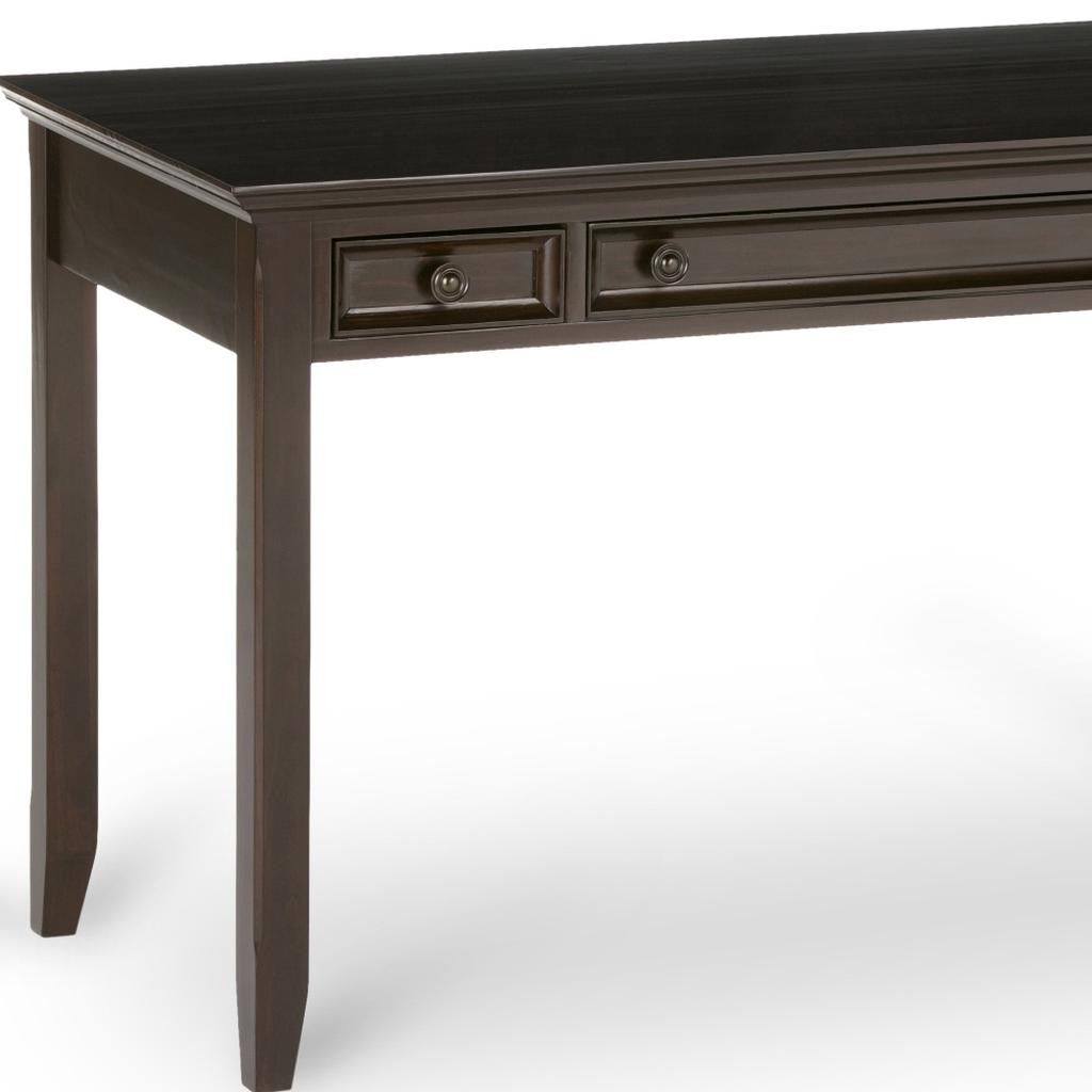 54" Brown Solid Wood Computer Desk
