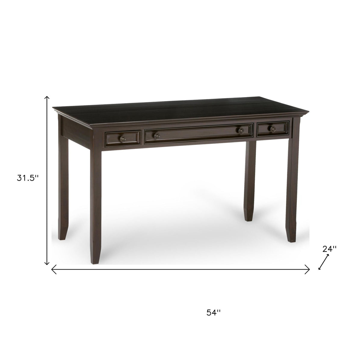 54" Brown Solid Wood Computer Desk