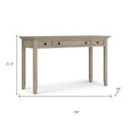 54" Gray Solid Wood Computer Desk