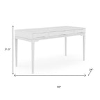 60" White Wood Computer Desk