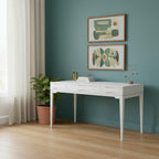 60" White Wood Computer Desk