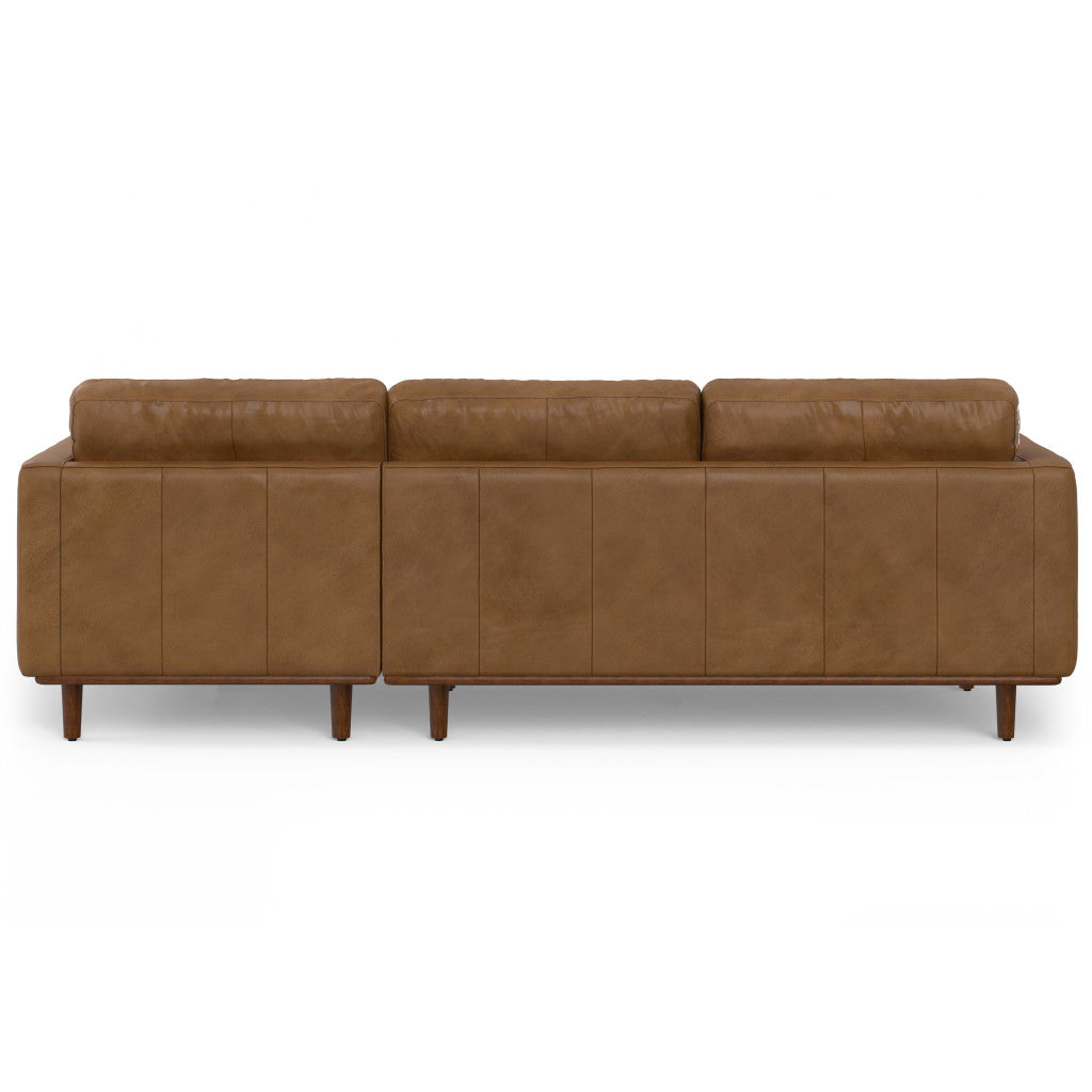 102" Brown Leather Sofa