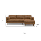 102" Brown Leather Sofa