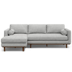 102" Gray Fabric Sofa With Brown Legs