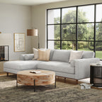 102" Gray Fabric Sofa With Brown Legs