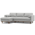 102" Gray Fabric Sofa With Brown Legs