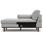 102" Gray Fabric Sofa With Brown Legs