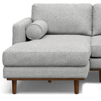 102" Gray Fabric Sofa With Brown Legs