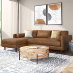 102" Brown Leather Sofa