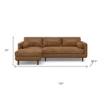 102" Brown Leather Sofa