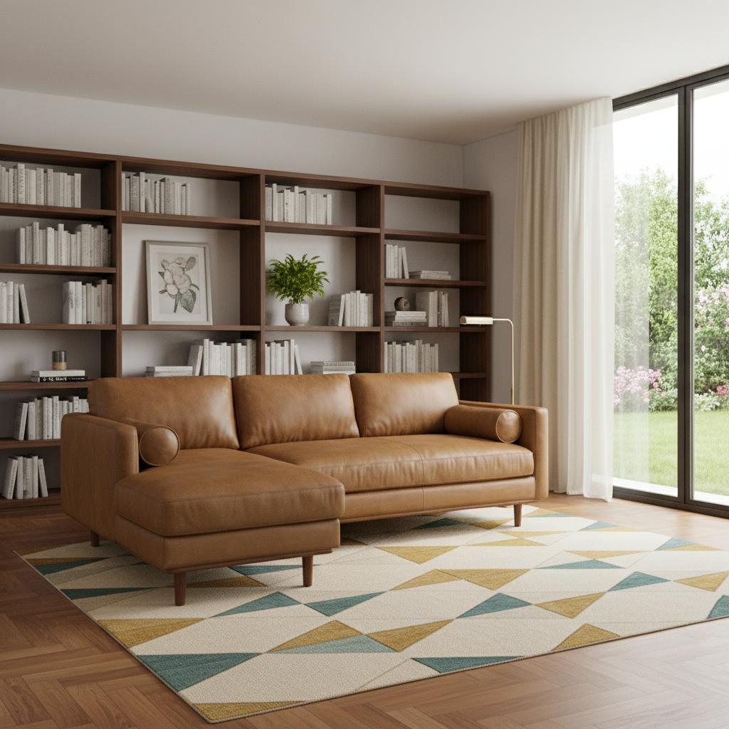 102" Brown Leather Sofa