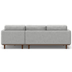 102" Gray Fabric Sofa With Brown Legs