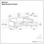 102" Gray Fabric Sofa With Brown Legs