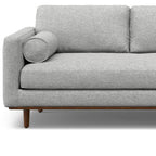 102" Gray Fabric Sofa With Brown Legs