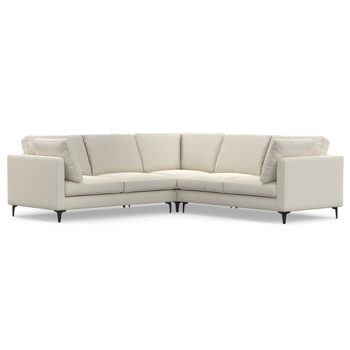 102" Cream Fabric Sofa With Black Legs