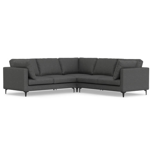 102" Gray Fabric Sofa With Black Legs