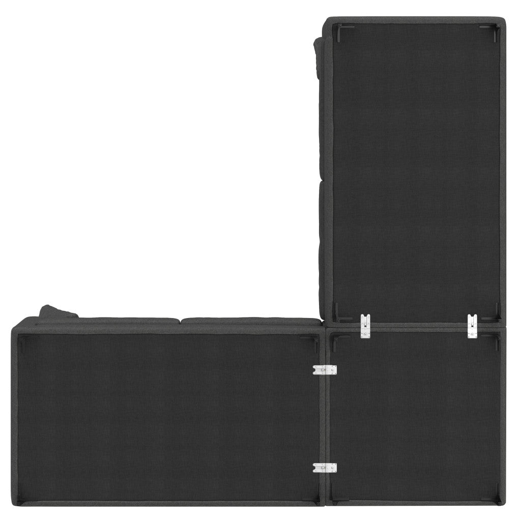 102" Gray Fabric Sofa With Black Legs