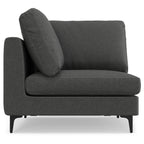 102" Gray Fabric Sofa With Black Legs