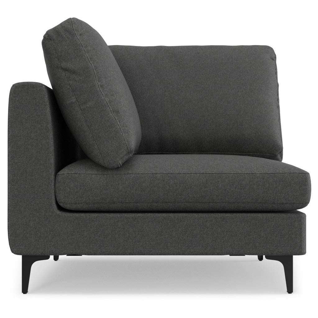102" Gray Fabric Sofa With Black Legs