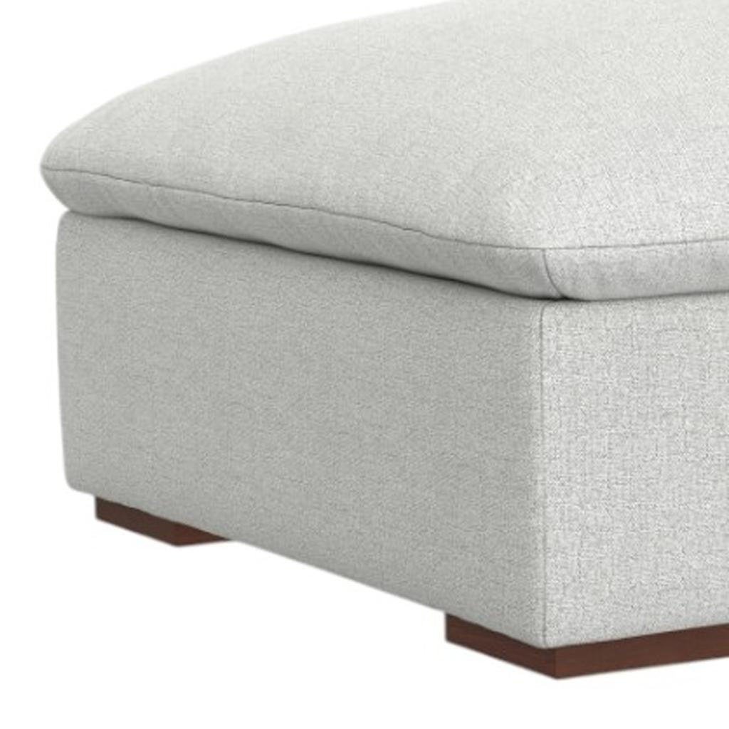 44" Gray and Brown Fabric Ottoman
