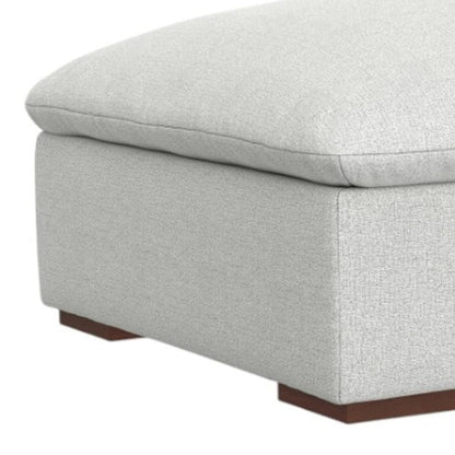 44" Gray and Brown Fabric Ottoman