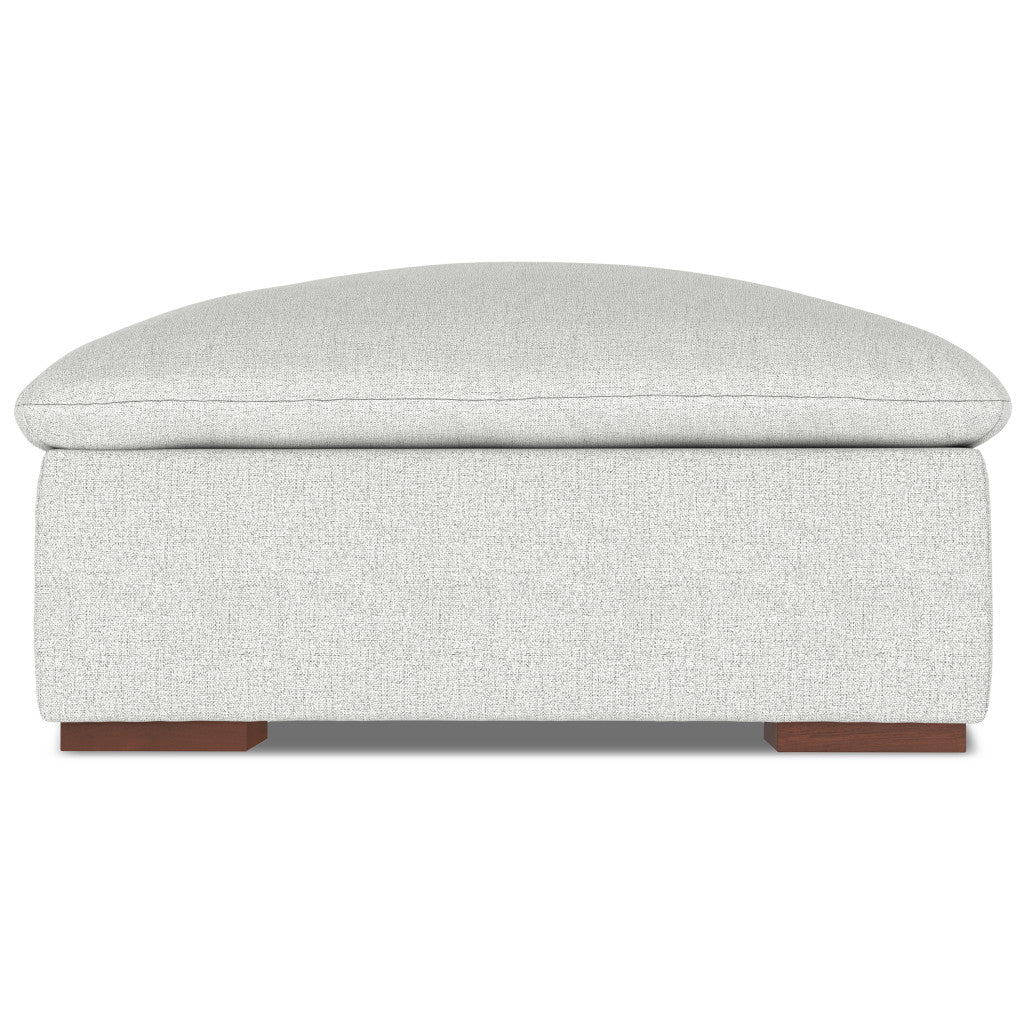 44" Gray and Brown Fabric Ottoman