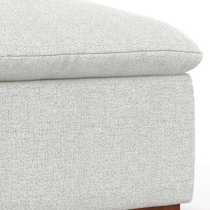 44" Gray and Brown Fabric Ottoman