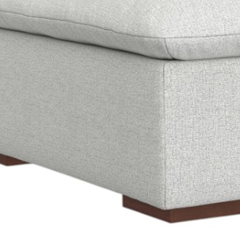 44" Gray and Brown Fabric Ottoman