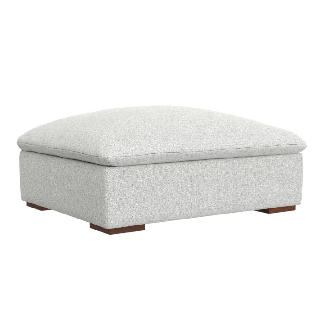 44" Gray and Brown Fabric Ottoman