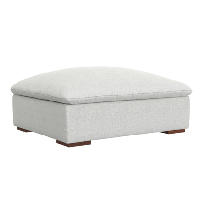 44" Gray and Brown Fabric Ottoman