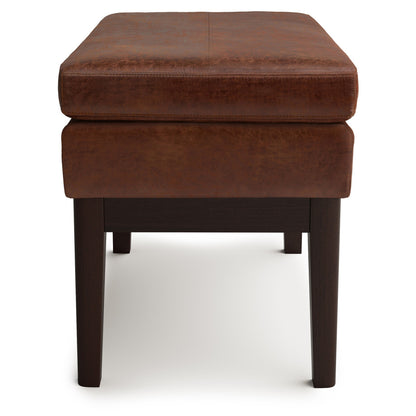 26" Brown and Dark Brown Fabric Ottoman