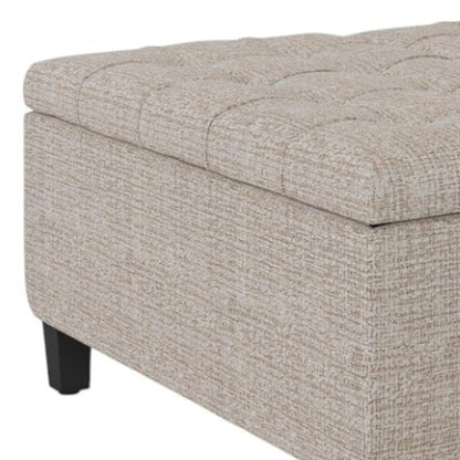 36" Platinum and Dark Brown Fabric Cocktail Ottoman With Storage