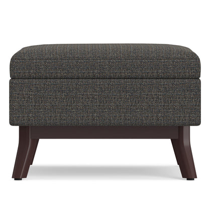34" Ebony and Brown Fabric Cocktail Ottoman With Storage