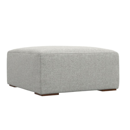 34" Gray and Brown Fabric Ottoman