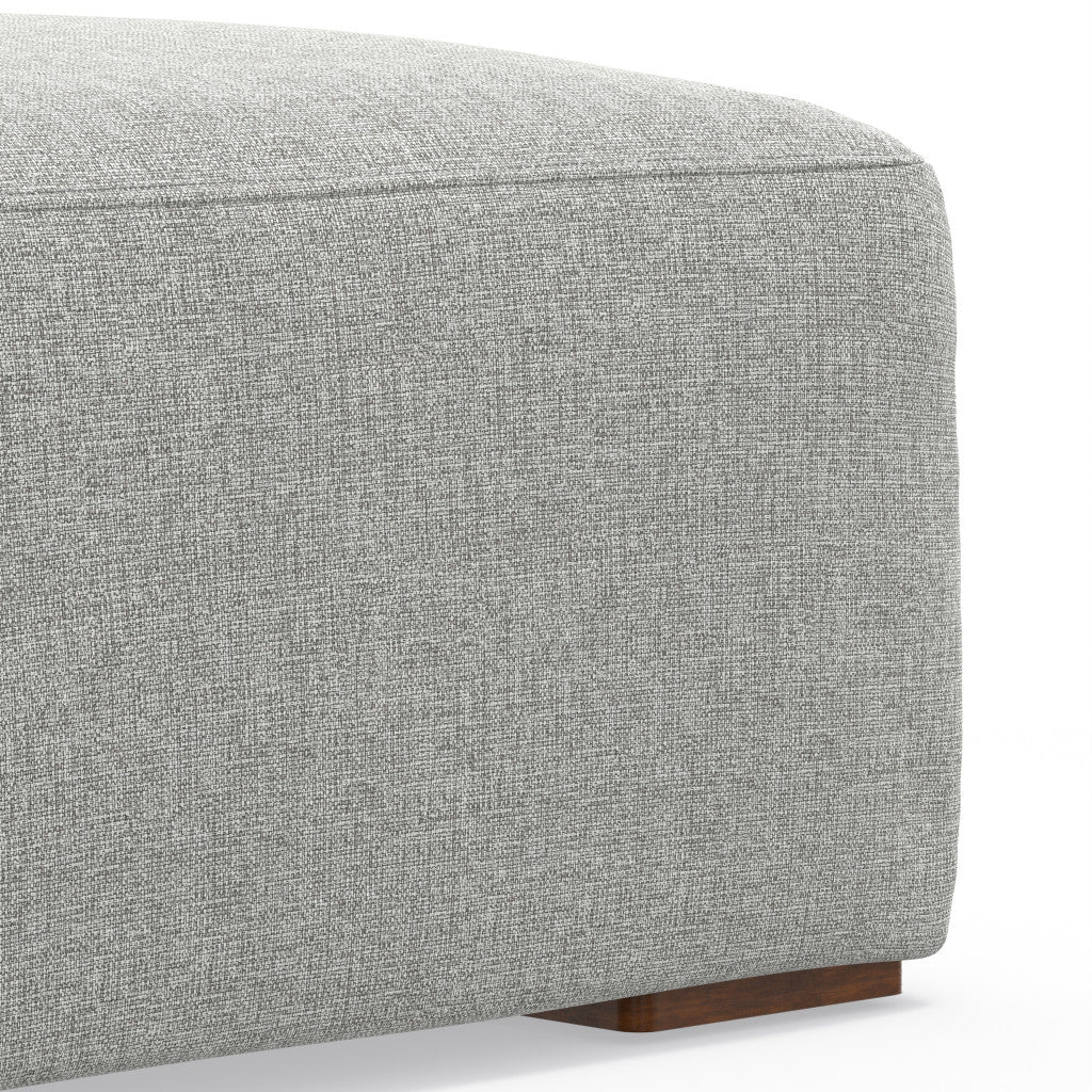 34" Gray and Brown Fabric Ottoman