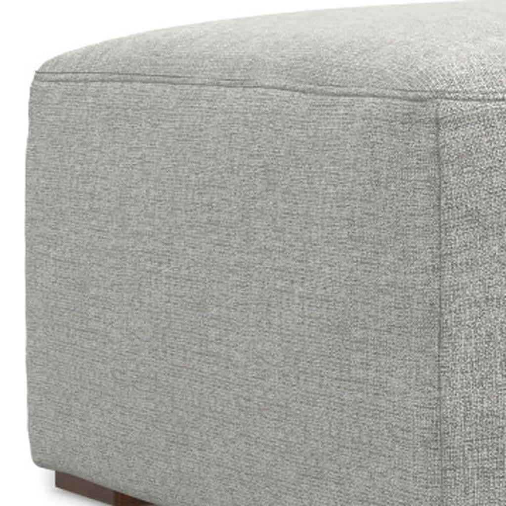 34" Gray and Brown Fabric Ottoman