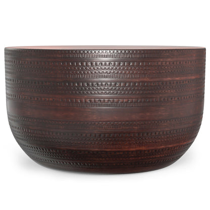 18" Bronze Metal Round Drum End Table