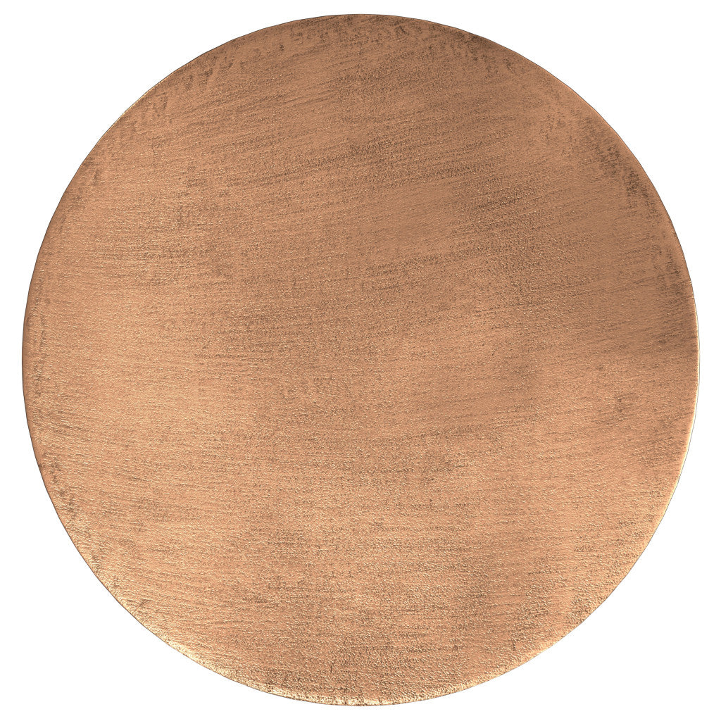 18" Copper Metal Round Drum End Table