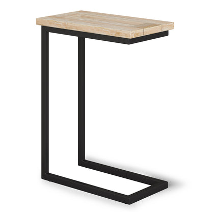 24" White Metal End Table