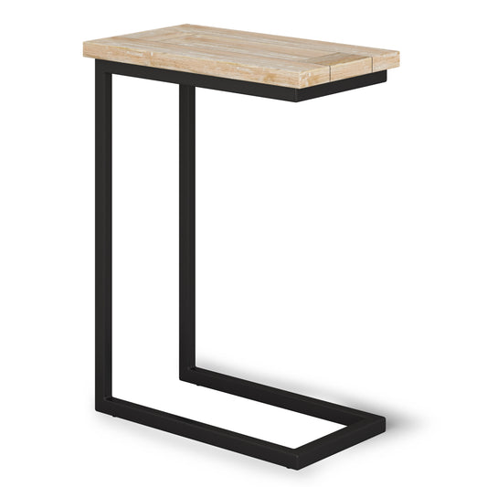 24" White Metal End Table