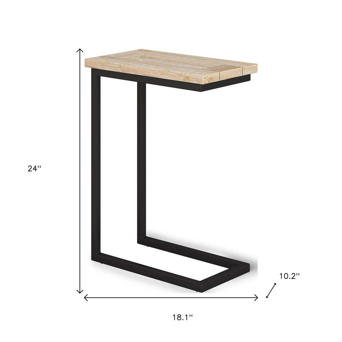 24" White Metal End Table