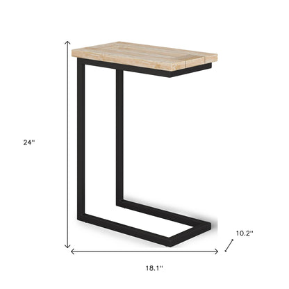 24" White Metal End Table