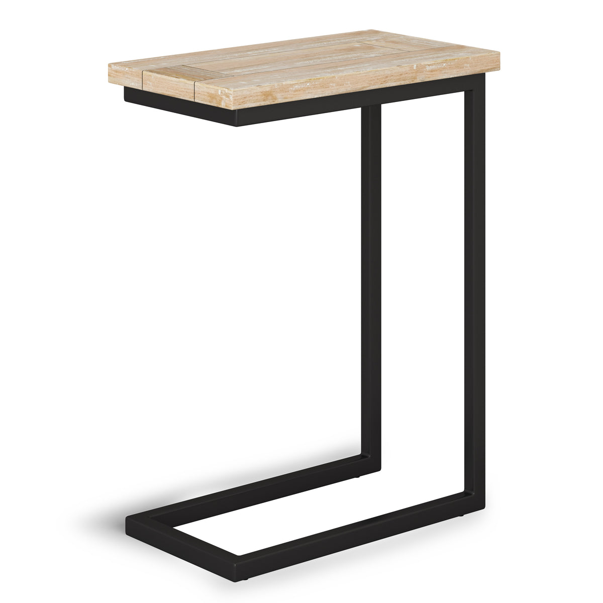 24" White Metal End Table