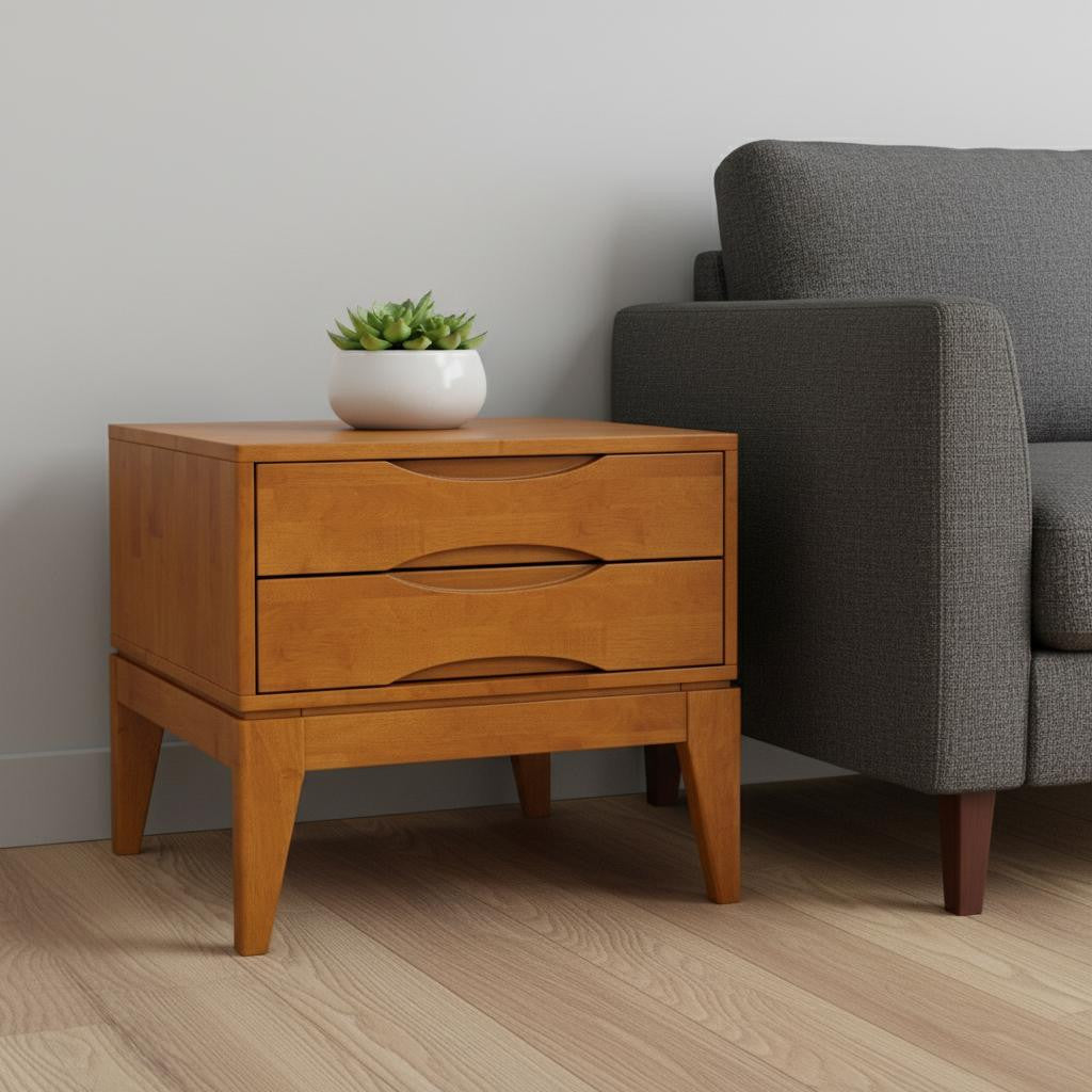 20" Brown Wood Square End Table