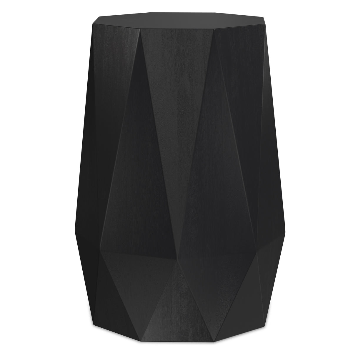 21" Black Solid Wood End Table