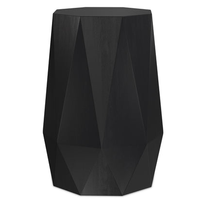 21" Black Solid Wood End Table
