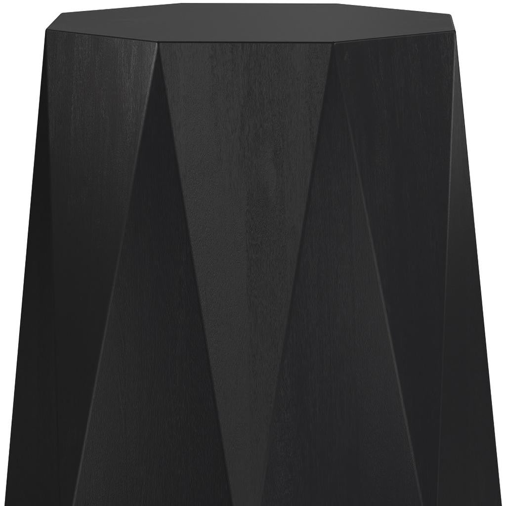 21" Black Solid Wood End Table