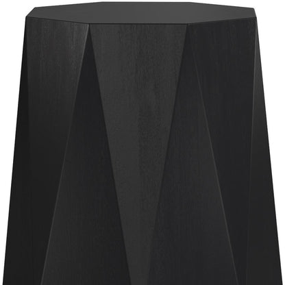 21" Black Solid Wood End Table