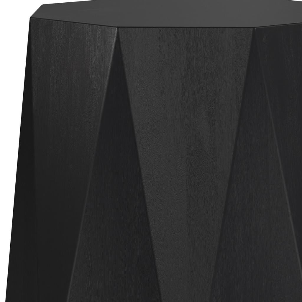 21" Black Solid Wood End Table