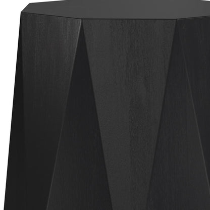 21" Black Solid Wood End Table